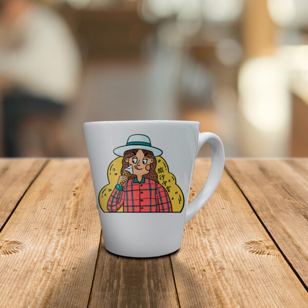 Taza Blanca Cónica de 12 onzas